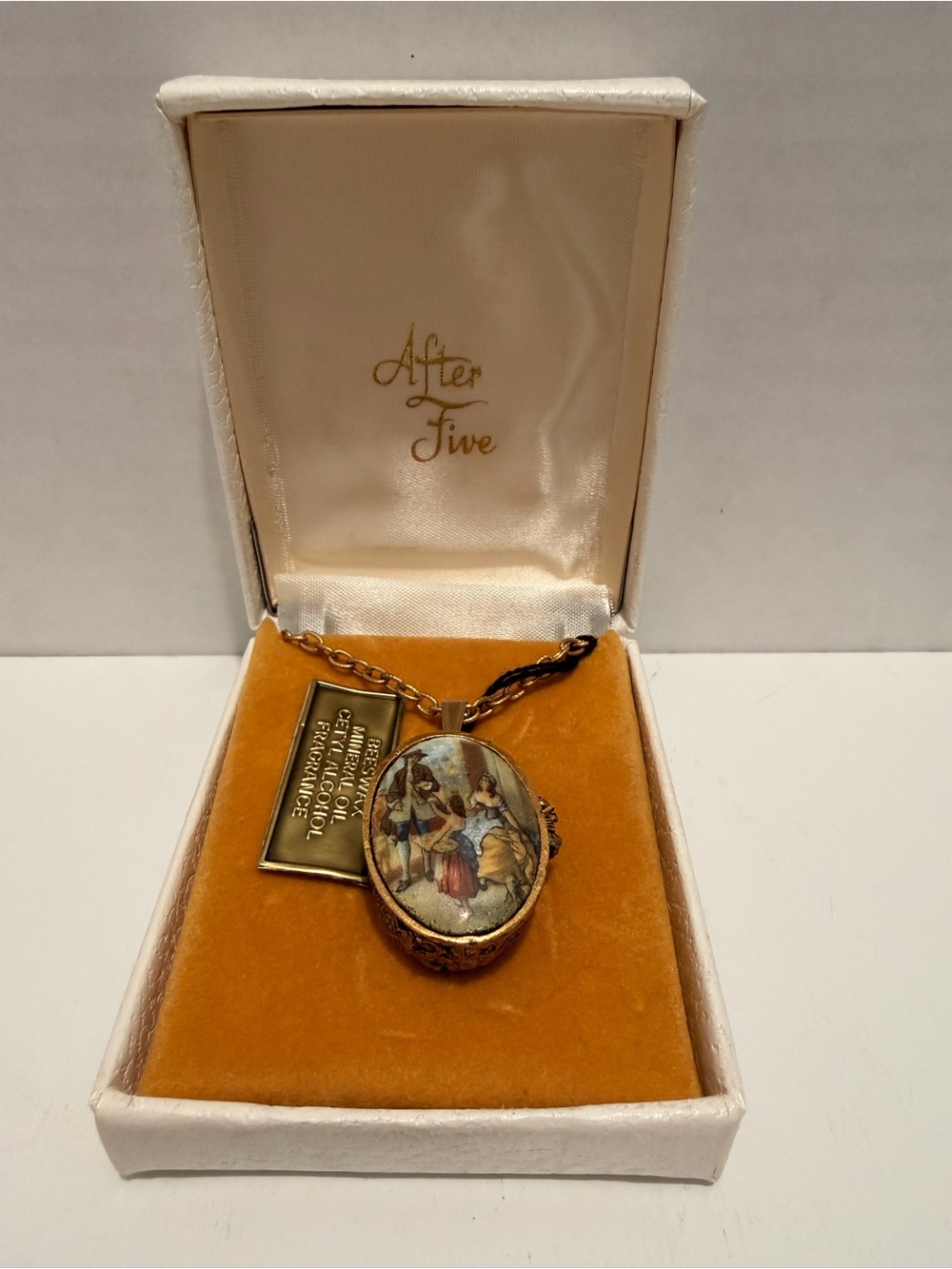 Vintage 1960s NOS After Five Solid Perfume Locket